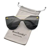 2020 Cat Eye Sunglasses Women Fashion Gold Bee Mirror Shades Glasses Trend Rimless Sun Glasses Eyewear UV400219g