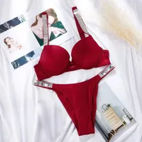 Conjuntos de suti￣s sexy femininos de luxo subwea 20sss shinestone suti￣ lingeries feminino roupas de banho de banho de banho cl￡ssica carta de nata￧￣o lingeries femininos par￡grafo 3