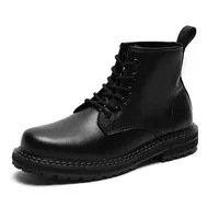 Сапоги мужчина мода ковбойская черная платформа обувь осень зимняя ботинки красивые кожаные буты