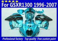 7 Geschenken ABS -kuipen voor Suzuki GSX1300R Hayabusa 1996 2007 GSX 1300R 9607 GSX1300R Zwart in glanzend waterblauw kuip body se