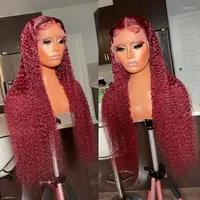Lace Wigs Links13x4 Human Hair Curly Remy All Colored 99J Burgandy Wave Deep Wave Frontal for Black Women Tobi22