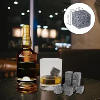 Pierres naturelles de haute qualité 9pcs / set whisky pierres plus cool plus fraîche roche soapstone glacée avec poche de stockage en velours