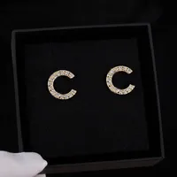 2022 Top Qualit Charm Stud arring مع كل الماس في 18K GLD مطلي للنساء هدية مجوهرات الزفاف لها ختم Box PS7708287P