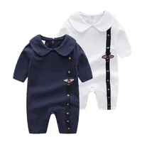 Baby Rompers Spring Autumn Doll Collar Romper Cotton Newborn Baby Girls Boy Kids Designer Bee Infant Jumpsuits 0-24M228i