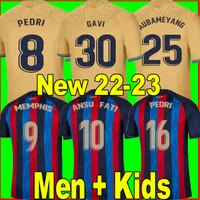 22 23 Home Away Pedri Soccer Jersey Adama Gavi Camiseta de Futbol R. Araujo 2022 2023 Barcelona FC ANSU FATI MEMPHIS DES