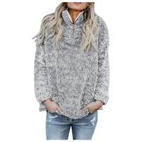 Women's Hoodies & Sweatshirts Women Hoodie Loose Warm Winter Solid Casual Zipper Pullover Sweatshirt Plus Size Plush Elegant Vintage Tops St