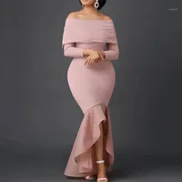 Zabrani szalona długa sukienka syrenka w rozmiarze wieczorne sukienki na imprezę w rozmiarze różowe eleganckie kobiety afrykańskie vintage Maxi Casual