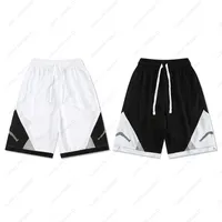 Männer Shorts Polyester Stoff Basketball Kurzkürzlich trockene Logos Weiß und Schwarzdruck Casual Sports Hosen Loose Street Freizeitmodestil für Sommerjoggen