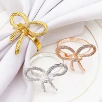 Metal Bowknot Napkin Rings for Dinner Parties Wedding Banquet Table Setting Family Gatherings Decoration XBJK2205