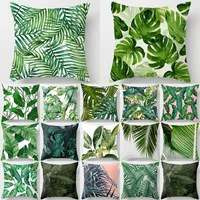 Kussen / decoratief kussen tropische planten patroon decoratieve kussensloop 45x45 cm perzik huid kussenhoes gooien sofa decoratie kussensloop