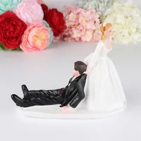 Feis creative torta de boda de estilo occidental pareja de bodas regalos de boda los regalos de resina no pueden escapar del novio topper2464
