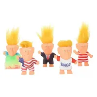 President Donald Trump Toys 2024 Samla Modle Long Hair Troll Doll Mini Action Siffror Roliga leksaker för vuxna barn SXJULY14