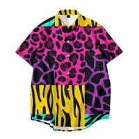 T-shirts pour hommes imprimé fleur Tshirt adulte Summer Léopard Vêtements Femmes Blouse décontractée Streetwear surdimension