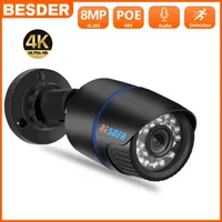 Besder Ultra HD 8MP 4K IP -камера 48V POE 5MP 3MP 1080P обнаружение движения RTSP Альтикационная почта Уличительной камеры видеонаблюдения XMEYE J220519