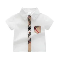 Baby Polo T Shirt Diseñador de niños Mangas cortas Polos Baby Shirts Boys Tops Bordado Bordado Algodón Negro Blanco 90-130cm2826
