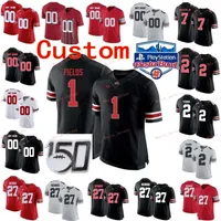 Nik1 Stitched Custom 17 Chris Olave 18 Tate Martell 2 Chase Young 2 JK Dobbins Ohio State Buckeyes College Women Jersey