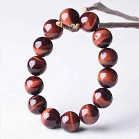 Natural Red Tiger Eye Stone Bracelet Buddhist Red Brown Rosary Men And Women Yoga Jewelry Metion Healing Stone 6-18Mm