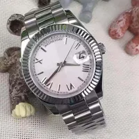 Luxury Mens Watch Day Day Sapphire Crystal Roma Número de acero inoxidable Relojes de muñeca mecánica automática Muñeca 212WW