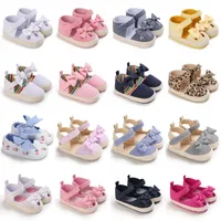 First Walkers Summer Born Toddler Baby Shoes Boy Girl Crib Princess Flower Bow Cotton Sole Walker Sneaker 0-18 MonthsFirst
