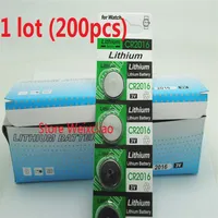 200pcs 1 Lot CR2016 3V Lithium Li Ion Taste Cell Batterie CR 2016 3 Volt Li-Ionen-Münzbatterien für Uhr 309c