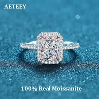 Aeteey Diamond Square Ring D Farbe 1CT 2CT Real 925 Sterling Silber für Frauen Hochzeit fein Schmuck VVS Clarity RI019 220816