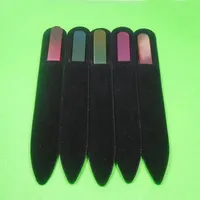 100X CRYSTAL GLASS NAIL FILE with Companion BLACK SLEEVE 5 1 2 COLOR CHOICE NEW#NF0142318