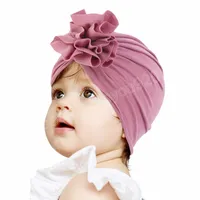 Söt blomma baby huvudband barn turban spädbarn hatt toddler headwrap bonnet hårband nyfödda cap barn hår tillbehör 1-6y