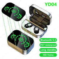 YD04 TWS casque sans fil Fone Bluetooth 5.3 Écouteurs Bluetooth Écouteurs LED Affichage numérique Écouteurs Sport Headset for Xiaomi