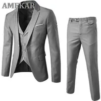 Slim Business Dress Dress Weistcoat Suits Blazer Groom Man Suit Office Weeding Office مجموعة رقيقة من الذكور السترة 220504