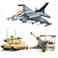 Sluban Nieuwe Tweede Wereldoorlog 2 Militaire F-16C Falcon Fighter Weapon Building Blocks Air Force WW2 Classic Accessoires Model Kids Toys Y298i