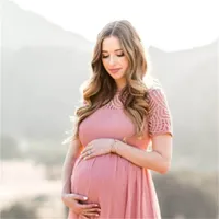 Maternity Lace Dress Women Clothes Photography Props Elegant Pregnant Dress Female Long Dress Pregnancy Photo Shoot 2284 T2