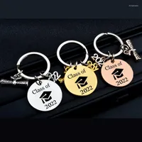 Keychains Keyring Graduate Gift Rostfritt stålklass 2022 Souvenir Key Chain för Fashion Miri22
