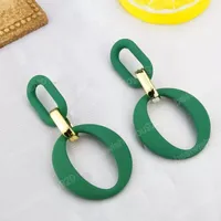 Grüner ovaler Kreis Charme Ohrring 925 Silberohrringe Schmuck für Frauen Geschenk