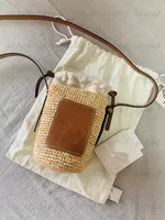 Top quality Straw Designer tote Shoulder Fashion Drawstring Bags woman Crochet Nylon leather Crossbody bag Genuine famous Handbags Lady wallet Purses Hobo