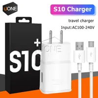 OEM 2 in 1 S10 fast charger kits type c able 9V 1 67a EU US home traval usb wall charge adapter S10 S9 1 2m cable with reta247K