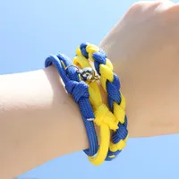 Настраиваемые браслеты Украина Национальный флагом браслет синий желтый браслет из бисера, выкрой