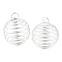 Silver Plated Spiral Bead Cages Charms Pendants Findings 9x13mm Jewelry making DIY284P