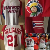 XFRSP # 21 Carlos Delgado Puerto Rico WBC 2009 World Baseball Classic Jersey 100% Zszyte Niestandardowe koszulki baseballowe Dowolna nazwa dowolnego numeru S-XXXL