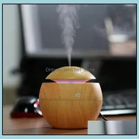 New Wood Mini Trasonic Humidifier Usb Color Changing Led Aroma Diffuser Air Purifier Aromatherapy Mist Maker For Car  Supplies Drop Del