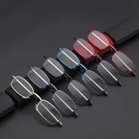 Okulary przeciwsłoneczne Rotacja przenośna rama stopowa Presbyopia Okulasy zawierają okulary nogi skrzynki składane czytanie szklane szklane szklane okulary przeciwsłoneczne