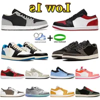Red Bred Starfish Mocha 1s Basketball Men Chaussures Chaussures Sneakers 1 Fragment Multi-couleur Pades Low Team Lucky Lucky Green Black Toe Mens C JSKE