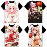 Men&#039;s T-Shirts Anime T-shirt Super Sonico Sexy Girls Printed Cosplay Short Sleeve Women Men Black 3D Tee Tops Student Casual Summer Clothing