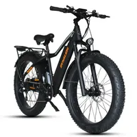 Dynalion Electric Bike Adults 26&quot; Fat Wide Tire 48V16Ah Li-ion Battery 750W Motor Front and Rear Disc Brake Shimano 7-Speed Derailleur Mountain Ebike HG0017