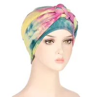 2022 Novas mulheres muçulmanas Twist Twist Braid Turban Hats pré -empatou lenço de cabeça Soft Hijabs Bandana Headwrap Feeanies Caps Caps Caps