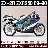 Full Body Kit For KAWASAKI NINJA ZX 2R 2 R R250 ZXR 250 ZX2R ZXR250 1989 1990 Bodywork 8DH.51 ZX-2R ZXR-250 89-98 ZX-R250 ZX2 R 89 90 Motorcycle Fairing salt blue