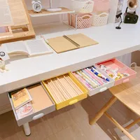 Storage Boxes & Bins Plastic Drawer Hidden Box Organizer Under-desk Adhesive Case Student Office Stationery