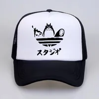 Ball Caps Design Harajuku Hat Cartoon Totoro Spirited Away Baseball No Face Faceless Man Snapback Hats Women Anime Mesh Trucker Cap