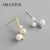 Stud Shanice Lady 100% Real Pure Pure 925 Sterling Sterling Temperament Niche Geometry Ghell Ouring Gioielli per le donne Whole12863