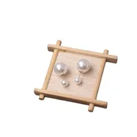 Pendientes de perlas de temperamento de moda coreano Tamaño de pendientes de perlas de doble cara Pendientes simples Cabarrilas femeninas D1