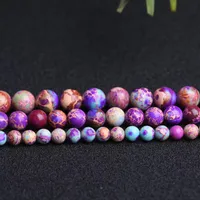 Autres brins en gros bleu naturel et violet Imperial Turquoise Perles 4/6/8/10/12mm Fit DIY pour la fabrication de bijoux